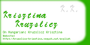 krisztina kruzslicz business card